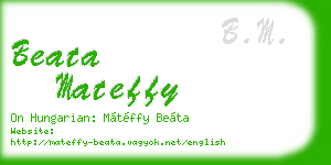 beata mateffy business card