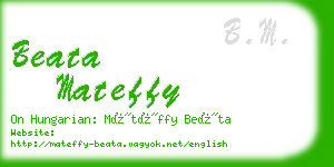 beata mateffy business card